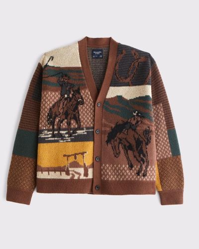 Cárdigan con estampa de estilo vaquero